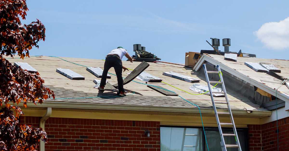 New roofing work being done on a home. Renovations in Albuquerque Homes