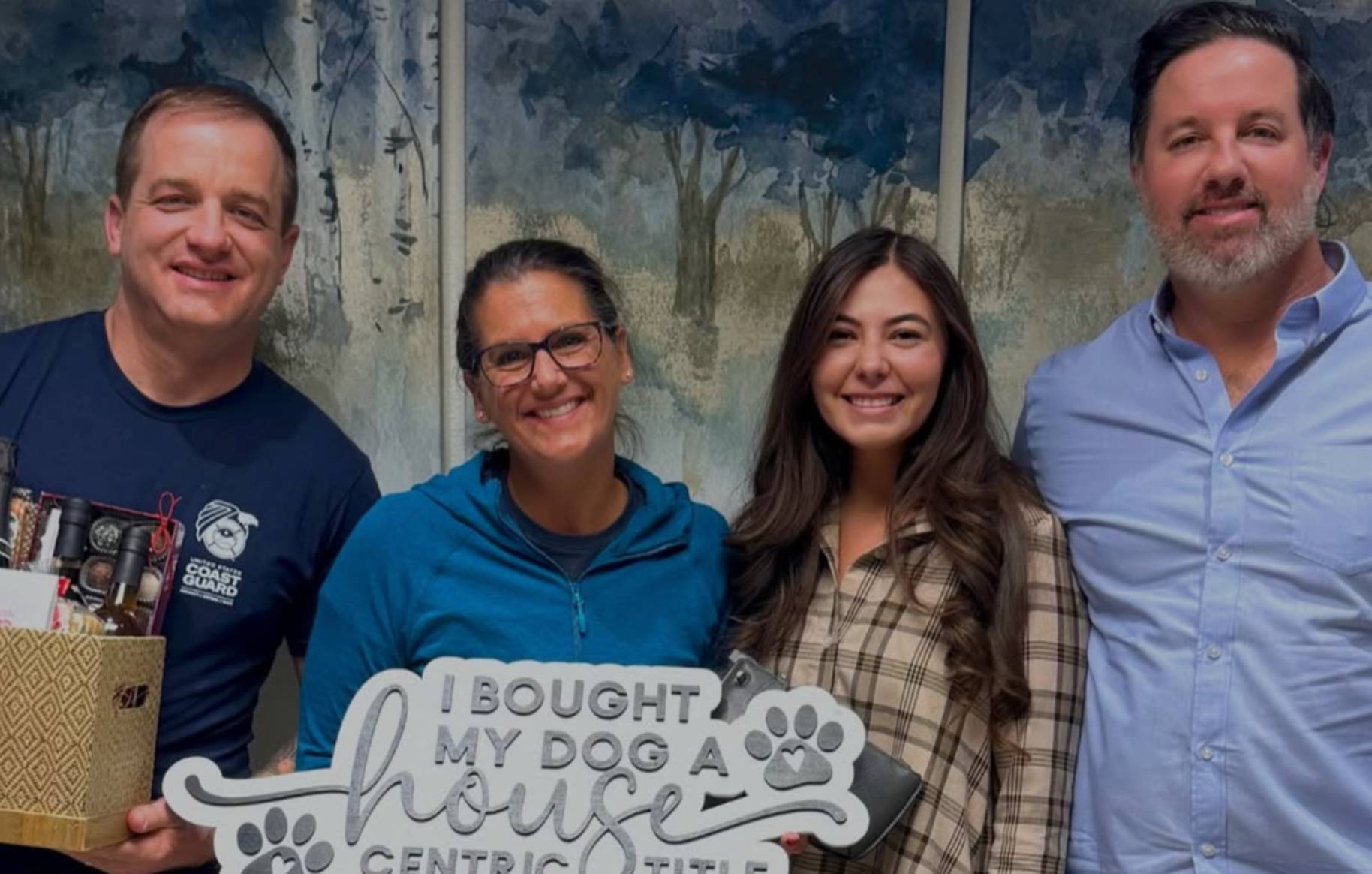 The Better with Baron team with two happy buyers holding a sign that says, "I bought my dog a house". How fast are homes selling in Albuquerque