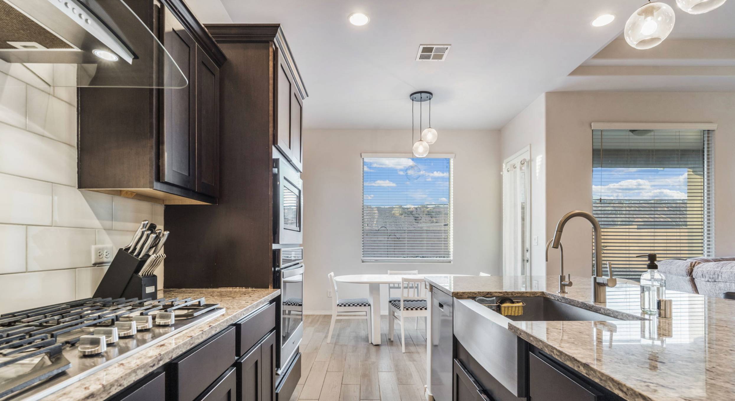 New build kitchen in a home for sale in Rio Rancho, Albuquerque, NM. Albuquerque property taxes 2026