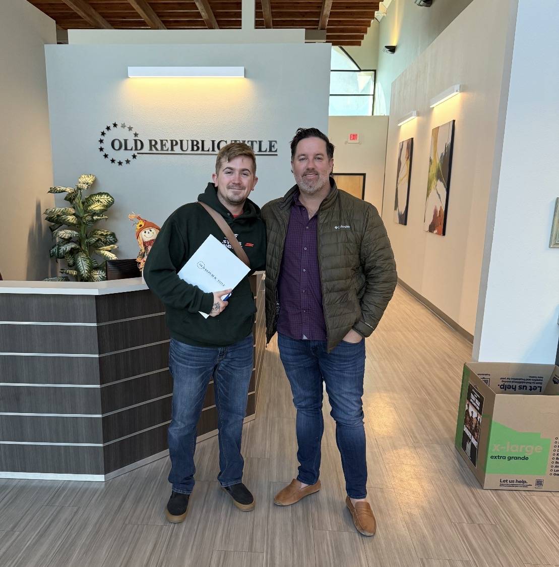 Matt Baron (Better with Baron team) with a happy veteran buyer. VA Loan Albuquerque 